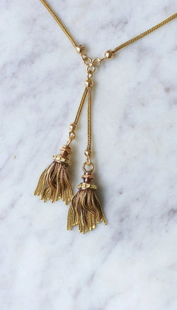 Collier trois ors négligé pompons - Castafiore