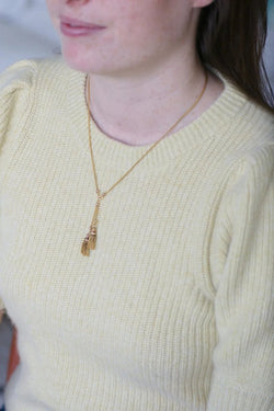 Collier trois ors négligé pompons - Castafiore