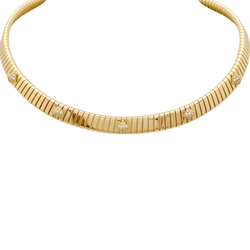 Collier Tubogas BULGARI "Tubogas" en or jaune et diamants - Castafiore