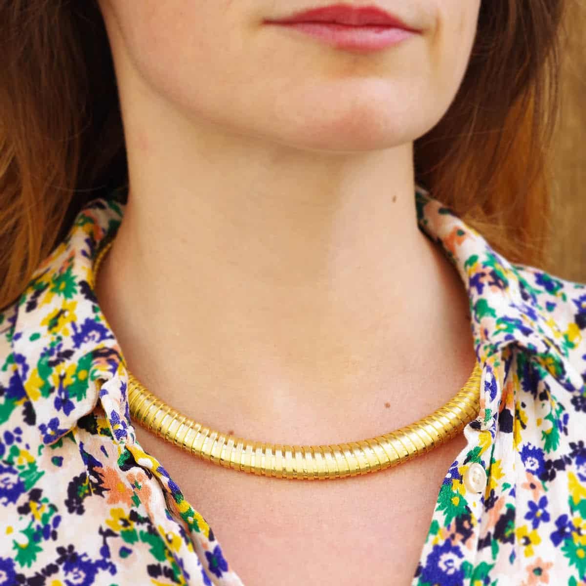 Collier Tubogas en or jaune - Castafiore
