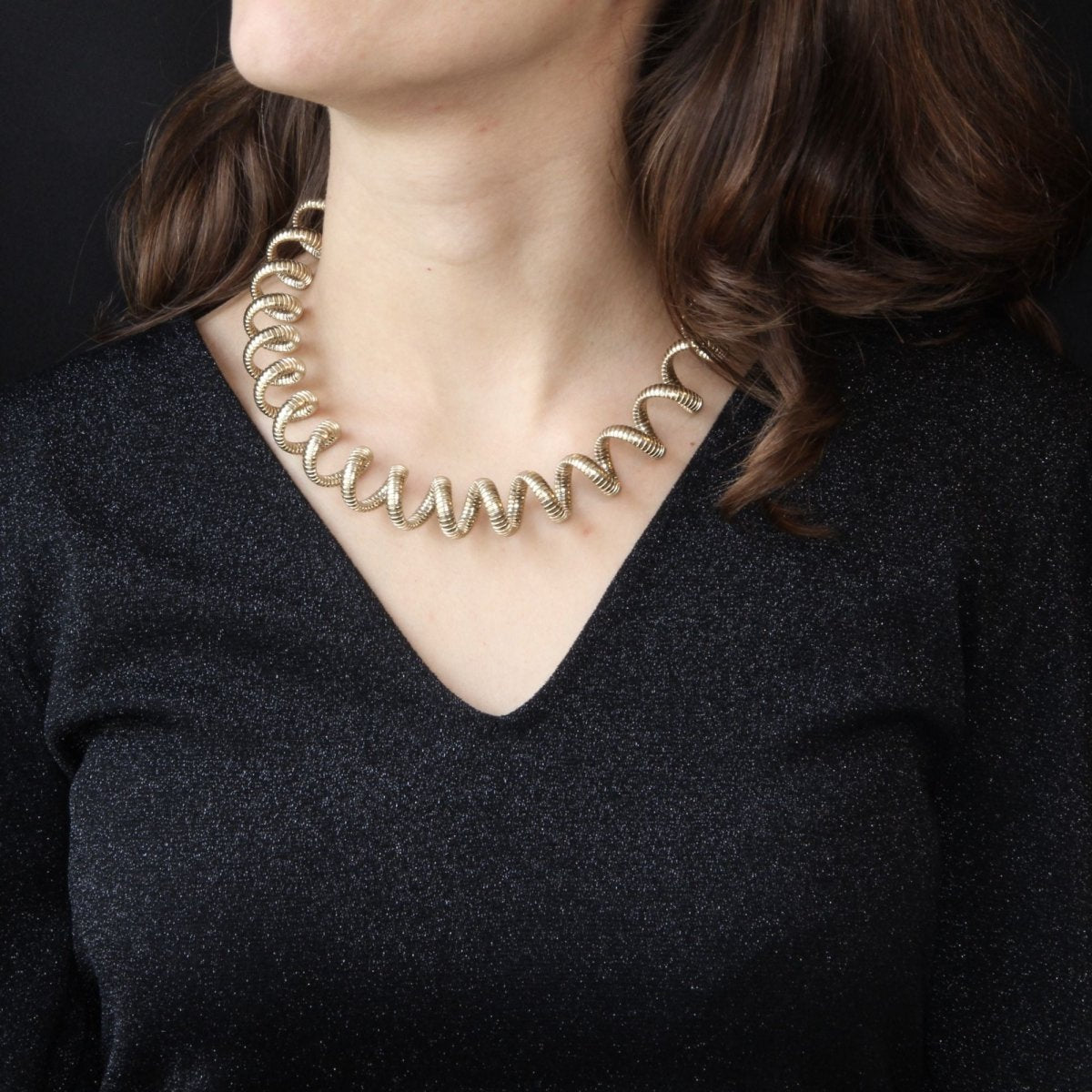 Collier Tubogas en or jaune, argent et vermeil - Castafiore