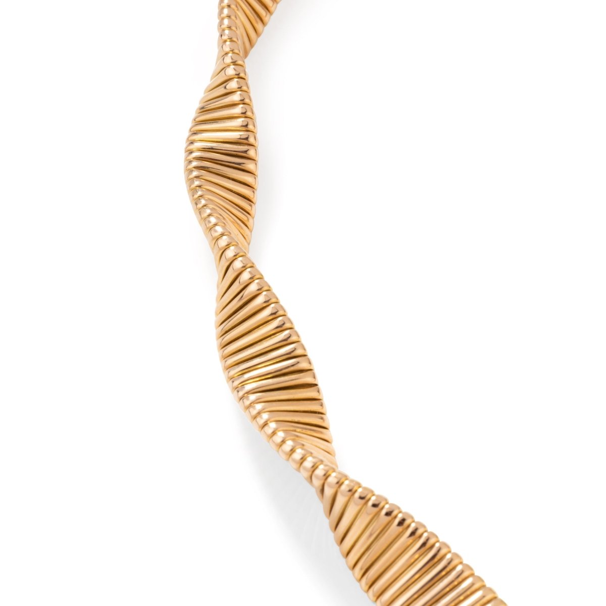 Collier Tubogas negligé en or jaune et diamants - Castafiore