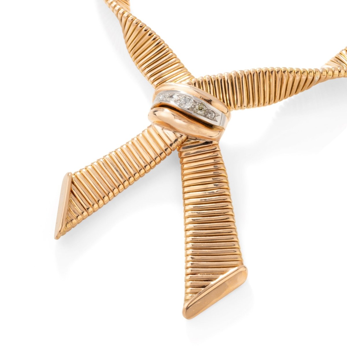 Collier Tubogas negligé en or jaune et diamants - Castafiore