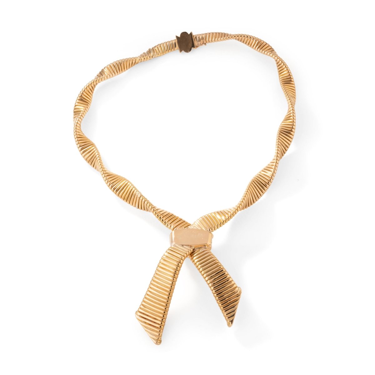 Collier Tubogas negligé en or jaune et diamants - Castafiore