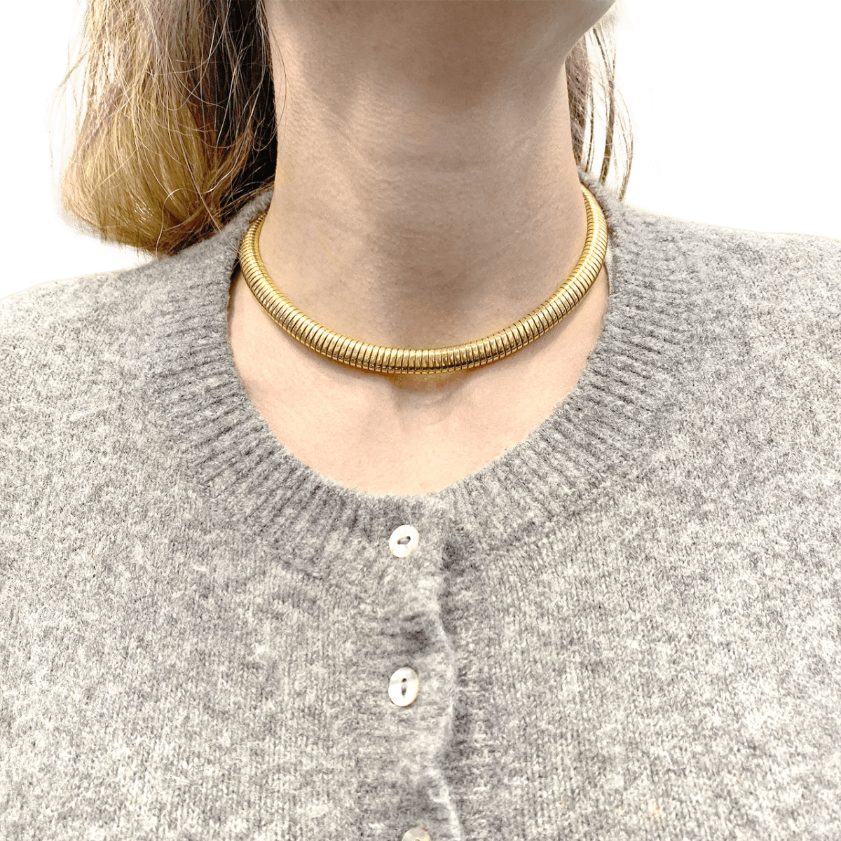 Collier, "Tubogas", or jaune. - Castafiore