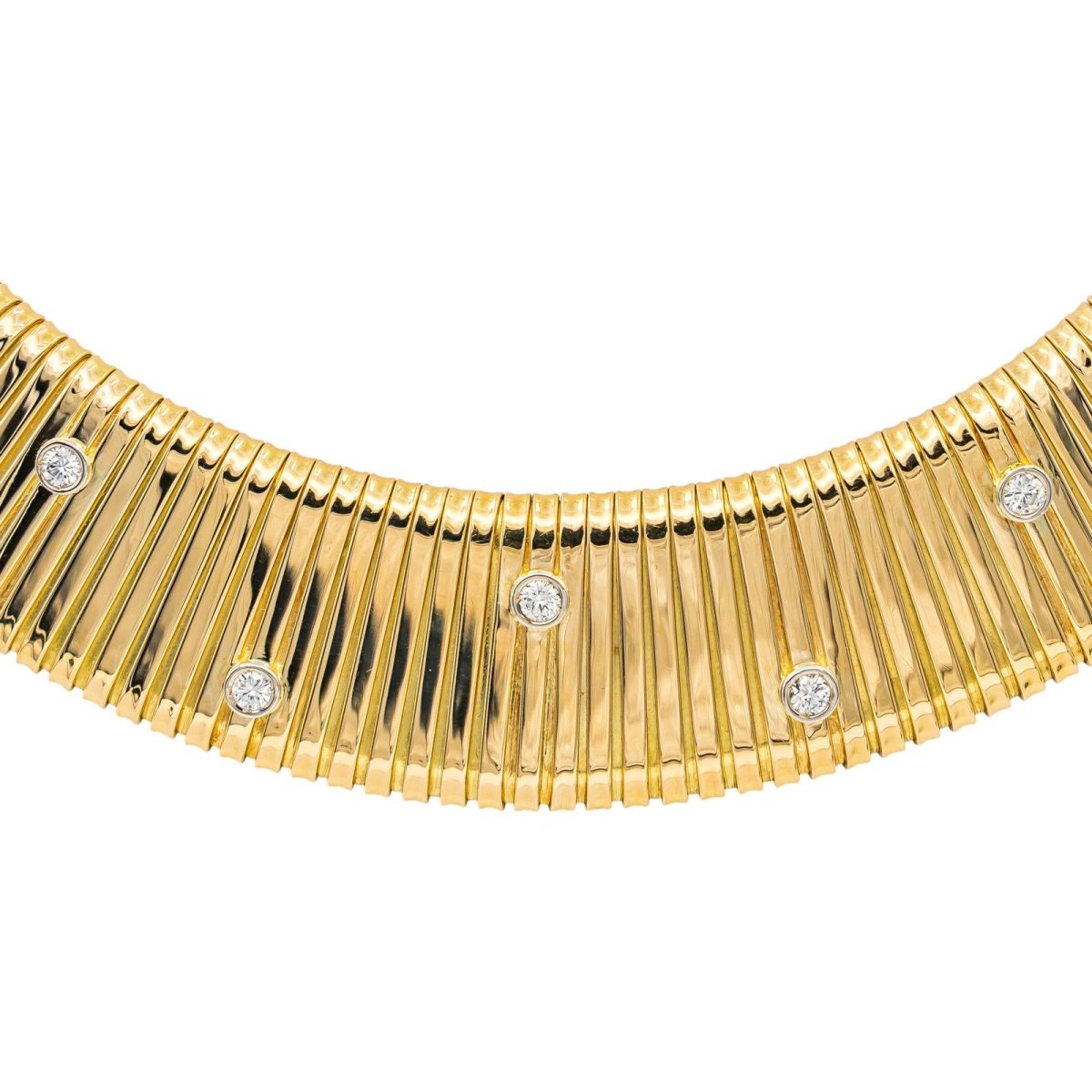 Weingrill Necklace  Tubogas Yellow gold diamond