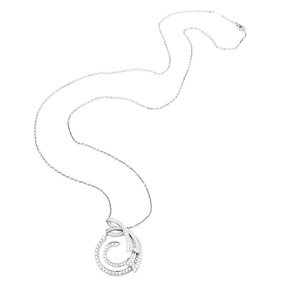 Collier VAN CLEEF & ARPELS Contes d'hiver maille forçat en or blanc et diamants - Castafiore