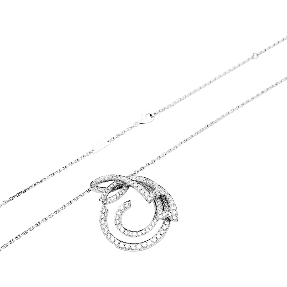 Collier VAN CLEEF & ARPELS Contes d'hiver maille forçat en or blanc et diamants - Castafiore