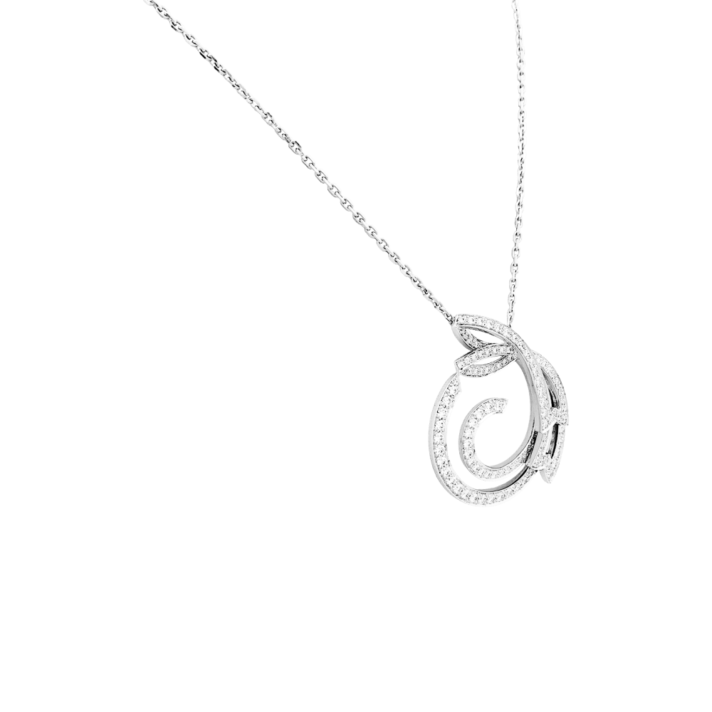 Collier VAN CLEEF & ARPELS Contes d'hiver maille forçat en or blanc et diamants - Castafiore