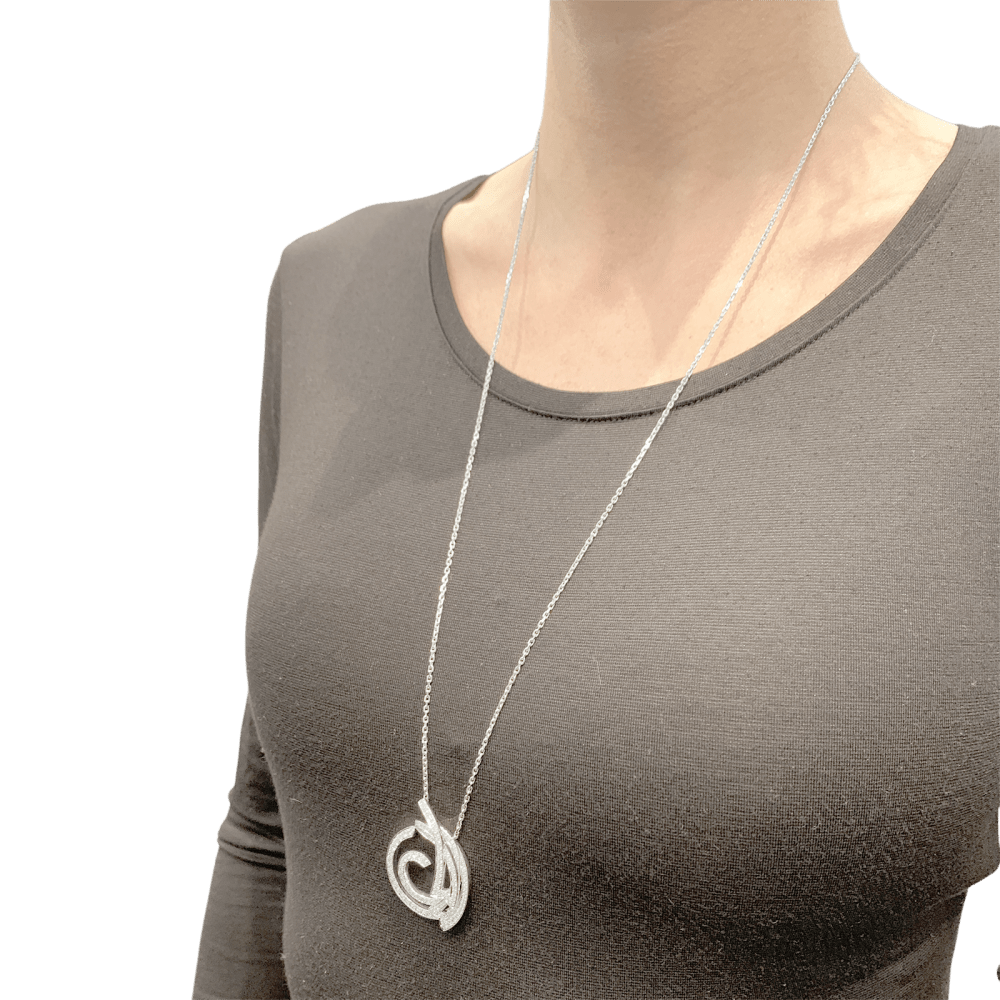 Collier VAN CLEEF & ARPELS Contes d'hiver maille forçat en or blanc et diamants - Castafiore