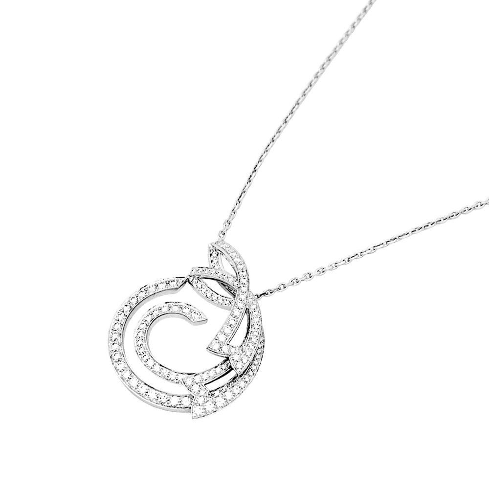 Collier VAN CLEEF & ARPELS Contes d'hiver maille forçat en or blanc et diamants - Castafiore