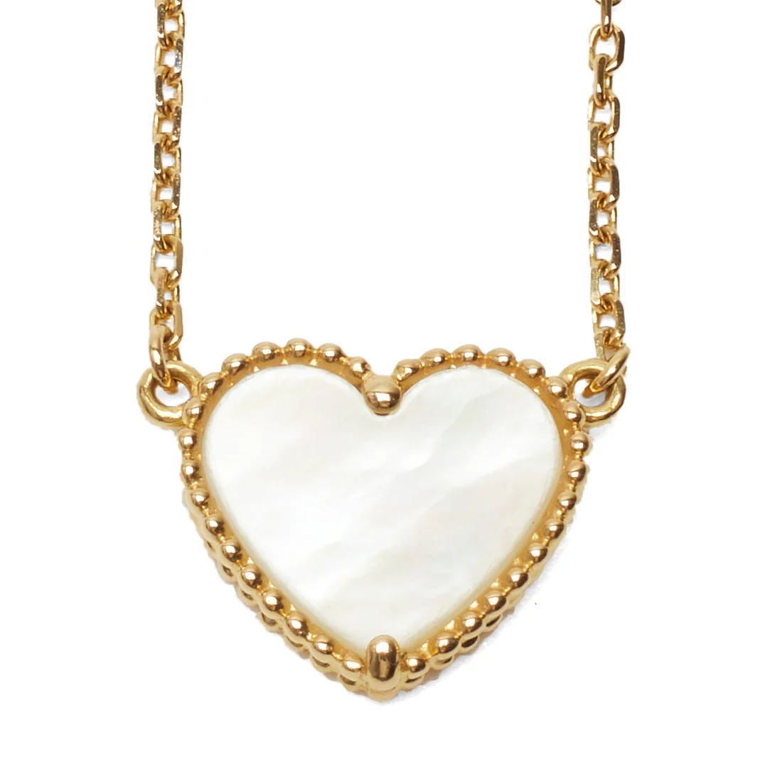 Collier Van Cleef & Arpels Lucky Alhambra Heart nacre blanche en or jaune - Castafiore