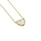 Collier Van Cleef & Arpels Lucky Alhambra Heart nacre blanche en or jaune - Castafiore