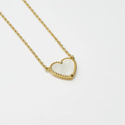 Collier Van Cleef & Arpels Lucky Alhambra Heart nacre blanche en or jaune - Castafiore