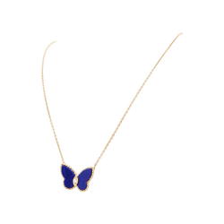 Collier VAN CLEEF & ARPELS Papillon maille forçat en or jaune, lapis-lazuli et diamant - Castafiore