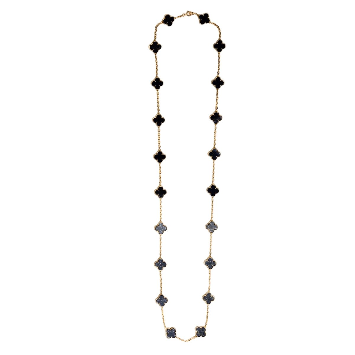Collier VAN CLEEF & ARPELS "Vintage Alhambra" en or jaune et lapis - lazuli - Castafiore