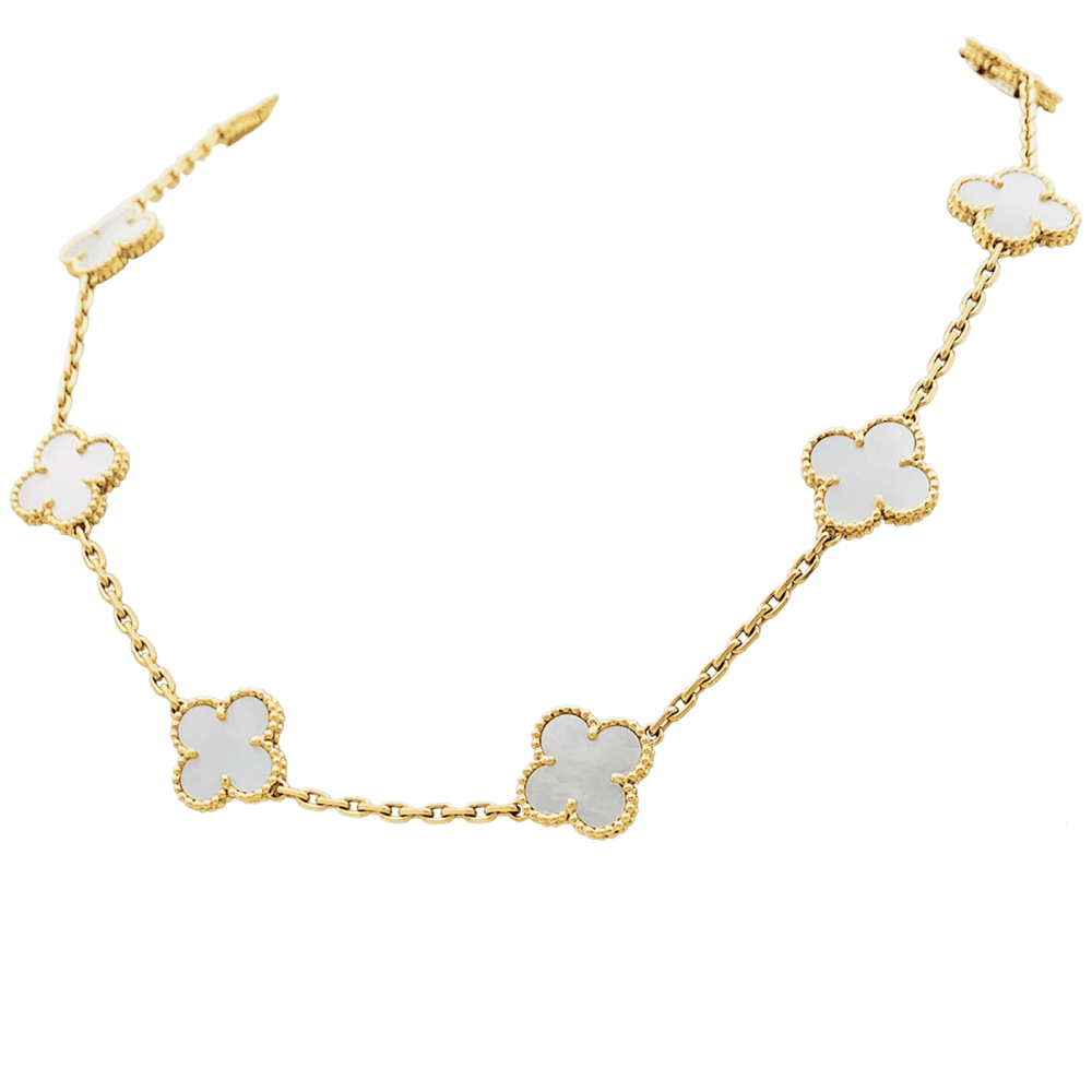 Necklace Van Cleef & Arpels, "Vintage Alhambra", yellow gold and mother-of-pearl.