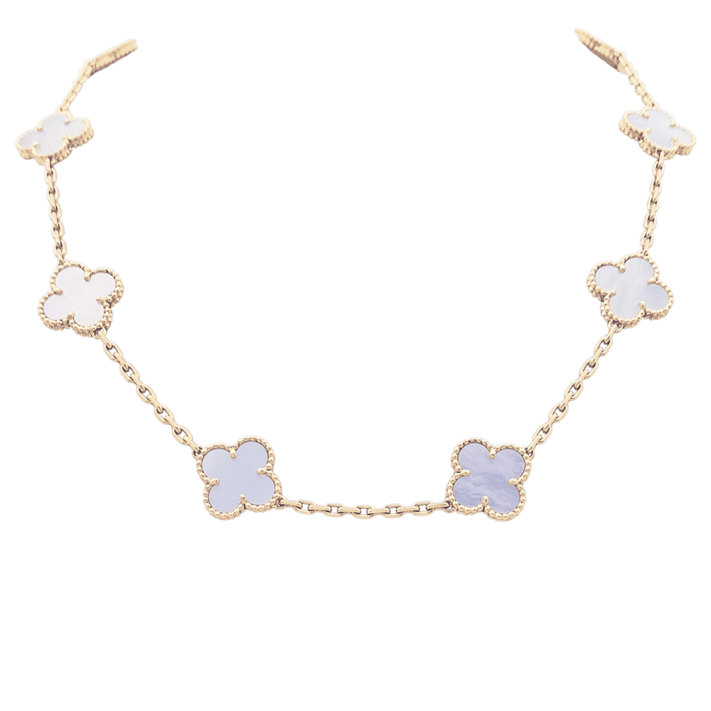 Necklace Van Cleef & Arpels, "Vintage Alhambra", yellow gold and mother-of-pearl.