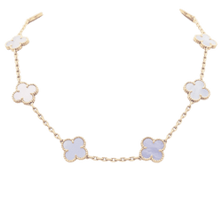 Necklace Van Cleef & Arpels, "Vintage Alhambra", yellow gold and mother-of-pearl.