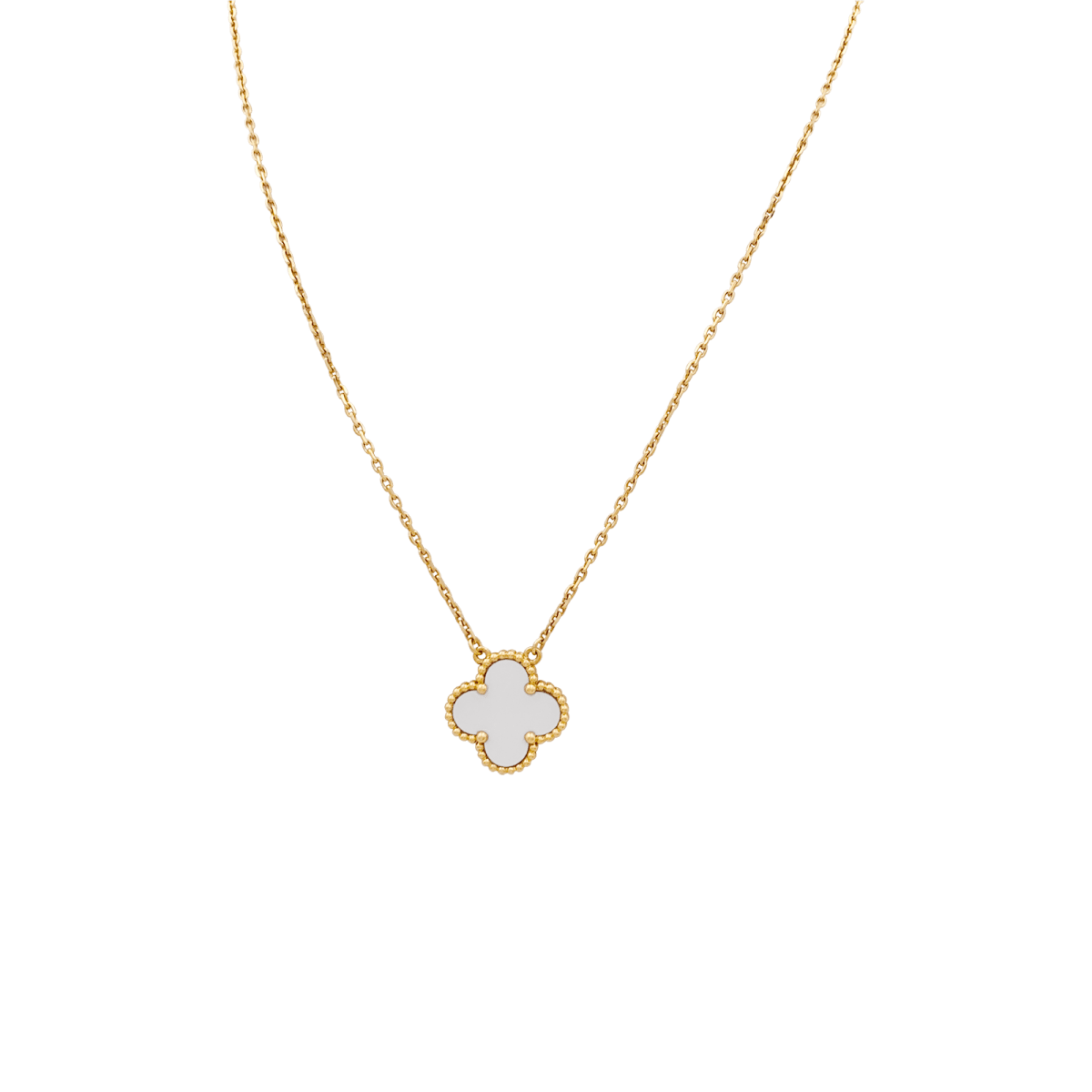 Collier Van Cleef & Arpels, "Vintage Alhambra", or jaune, nacre. - Castafiore