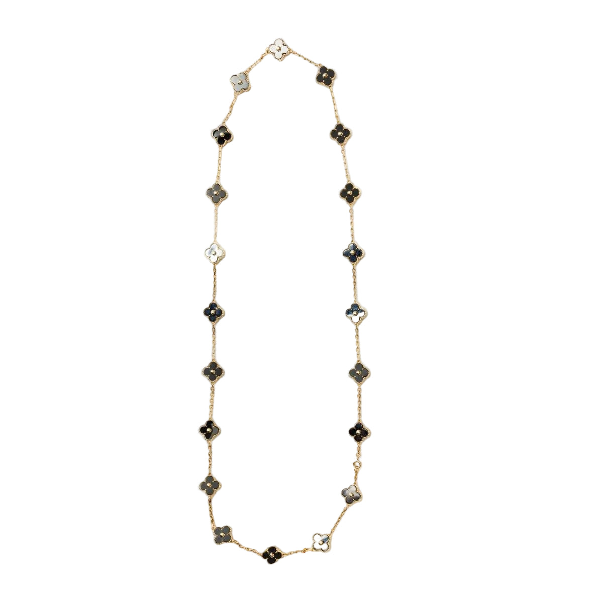 Collier VCA Alhambra vintage en or jaune et hématite - Castafiore