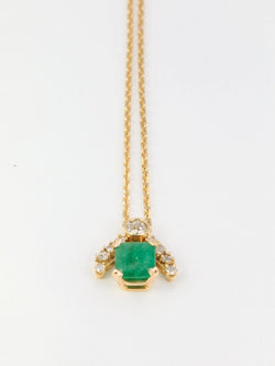 Collier vintage en or, émeraude et diamants - Castafiore