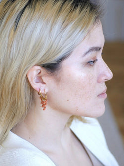 Créoles anciennes or et corail - Castafiore