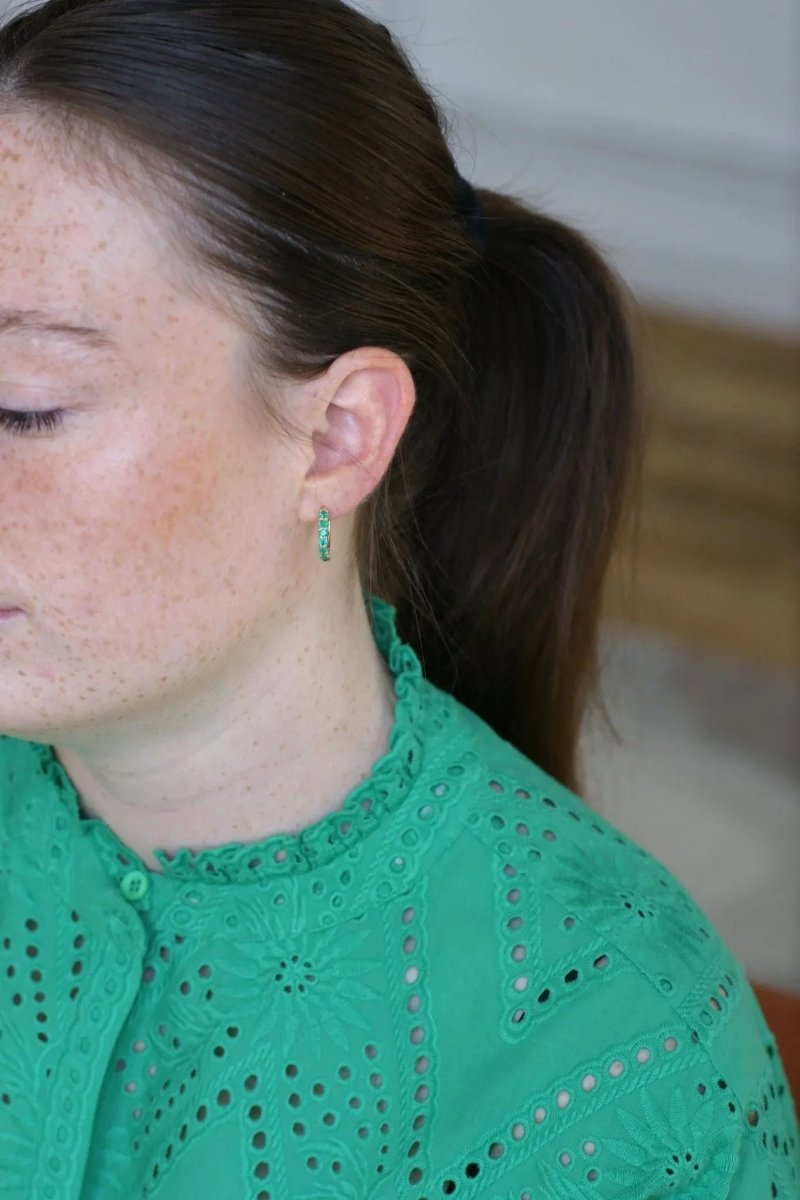 Créoles Emeraudes sur Or Jaune - Castafiore