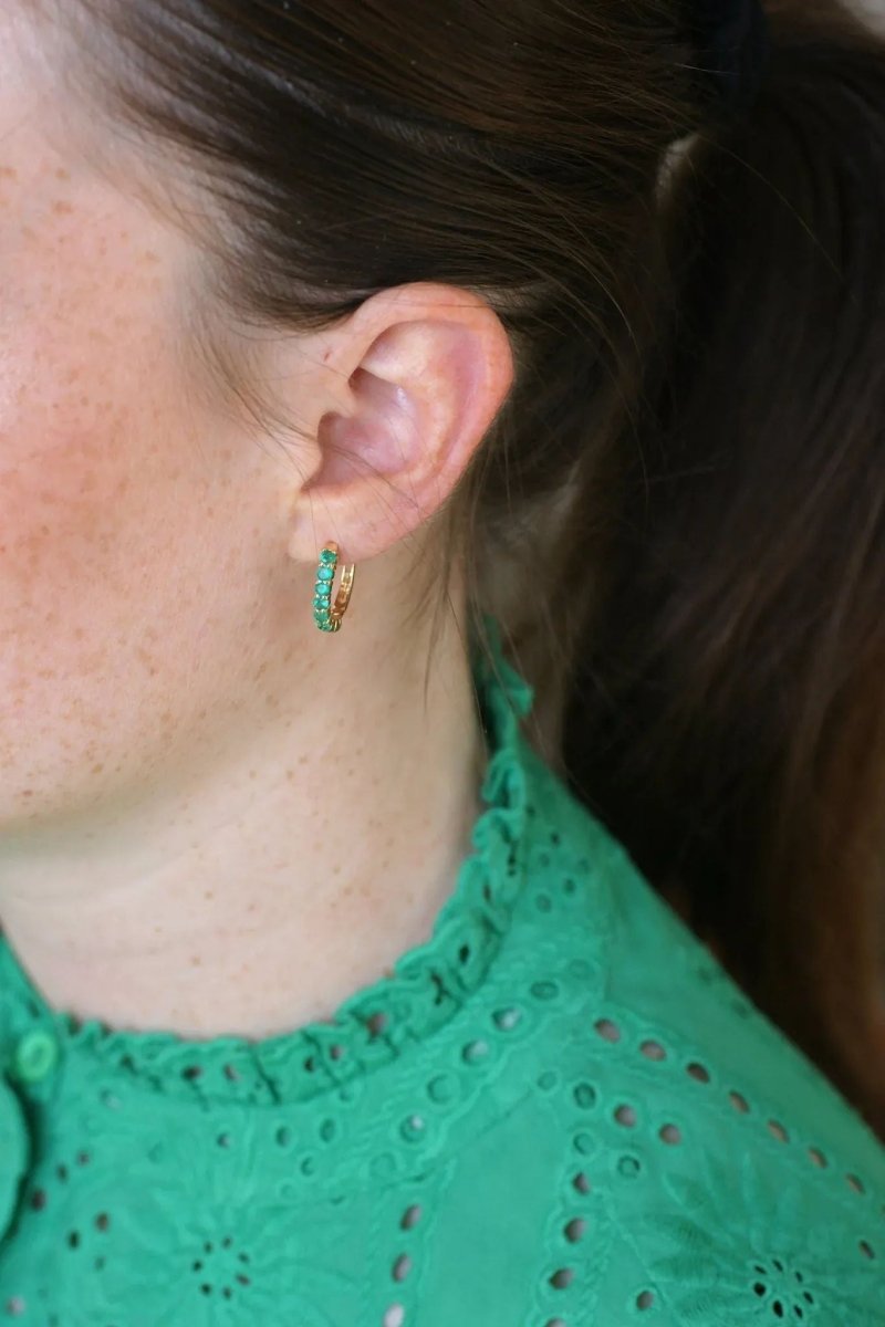 Créoles Emeraudes sur Or Jaune - Castafiore