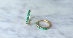 Créoles Emeraudes sur Or Jaune - Castafiore