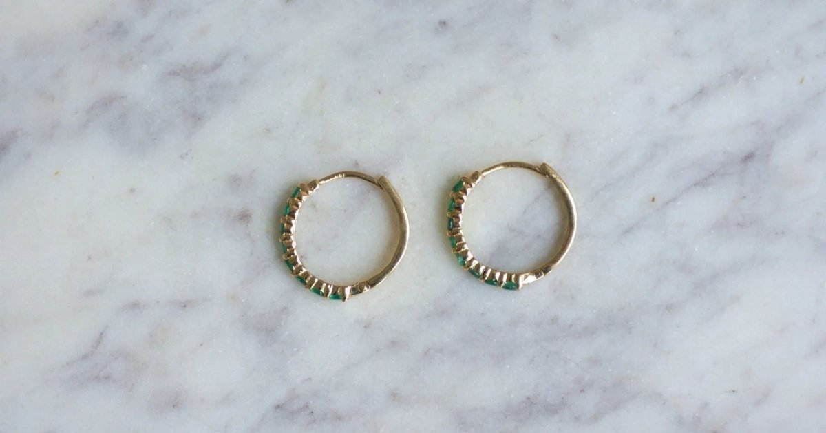 Créoles Emeraudes sur Or Jaune - Castafiore