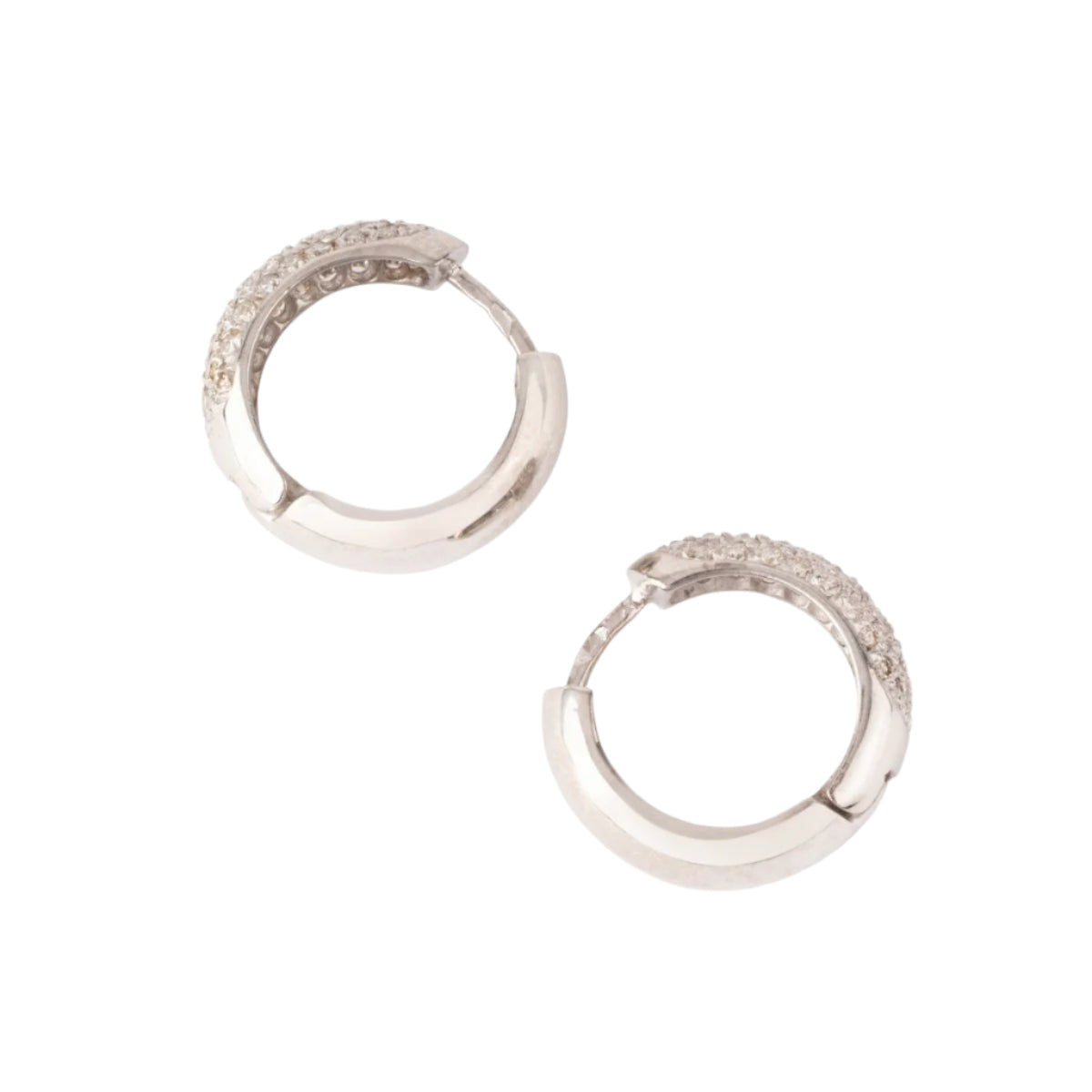 Créoles en or blanc et diamants - Castafiore