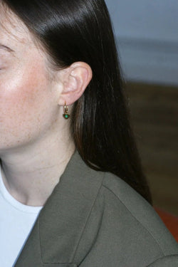 Créoles Or Jaune Coeur Emeraude Colombienne - Castafiore