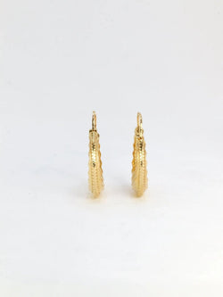 Créoles vintage or jaune godronné - Castafiore