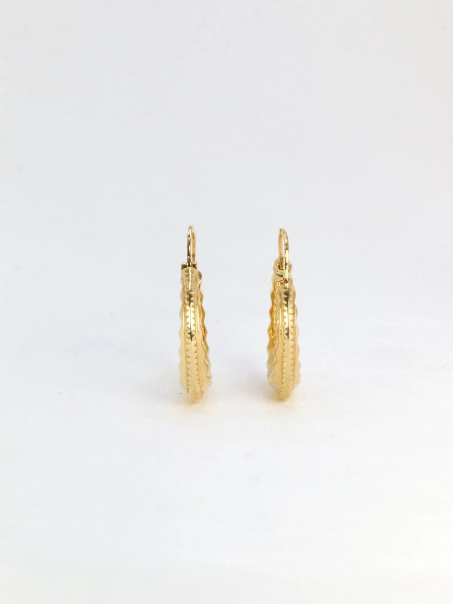 Créoles vintage or jaune godronné - Castafiore