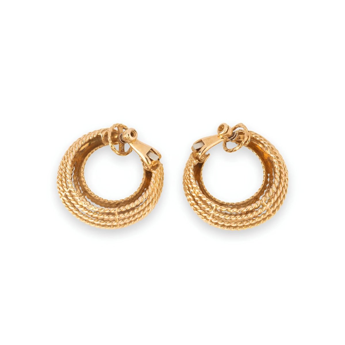 Créoles Vintage Torsades Or Jaune 18 Carats - Castafiore