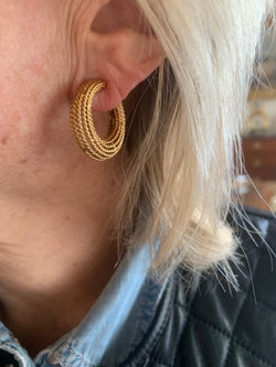 Créoles Vintage Torsades Or Jaune 18 Carats - Castafiore