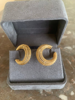 Créoles Vintage Torsades Or Jaune 18 Carats - Castafiore