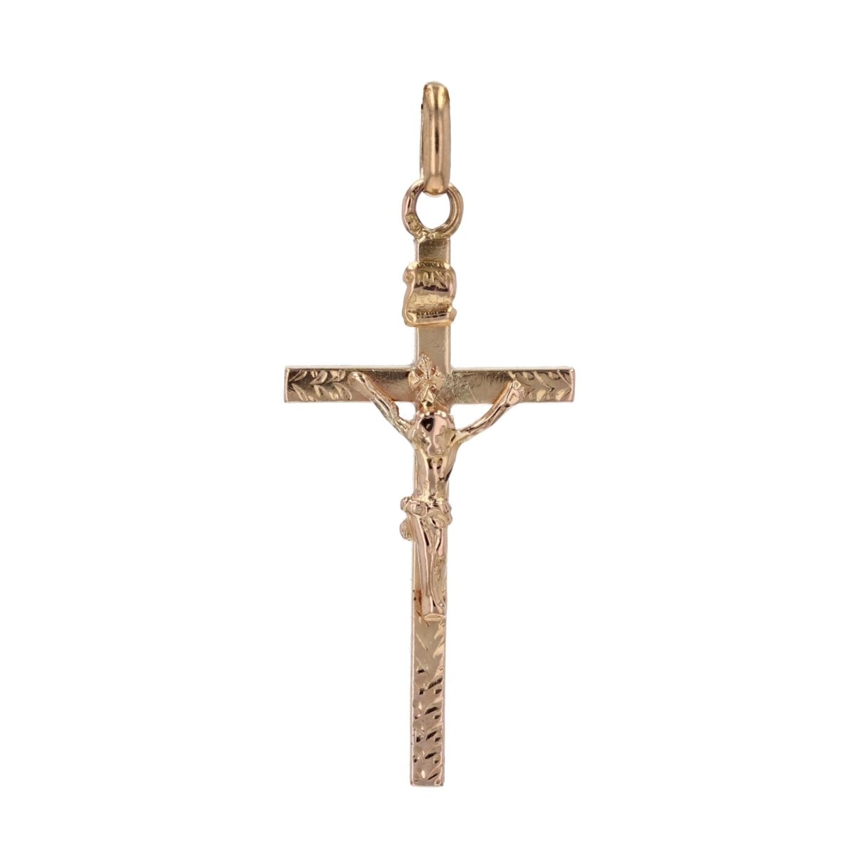 Croix ANCIENNE Christ en or rose - Castafiore