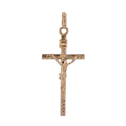 Croix ANCIENNE Christ en or rose - Castafiore