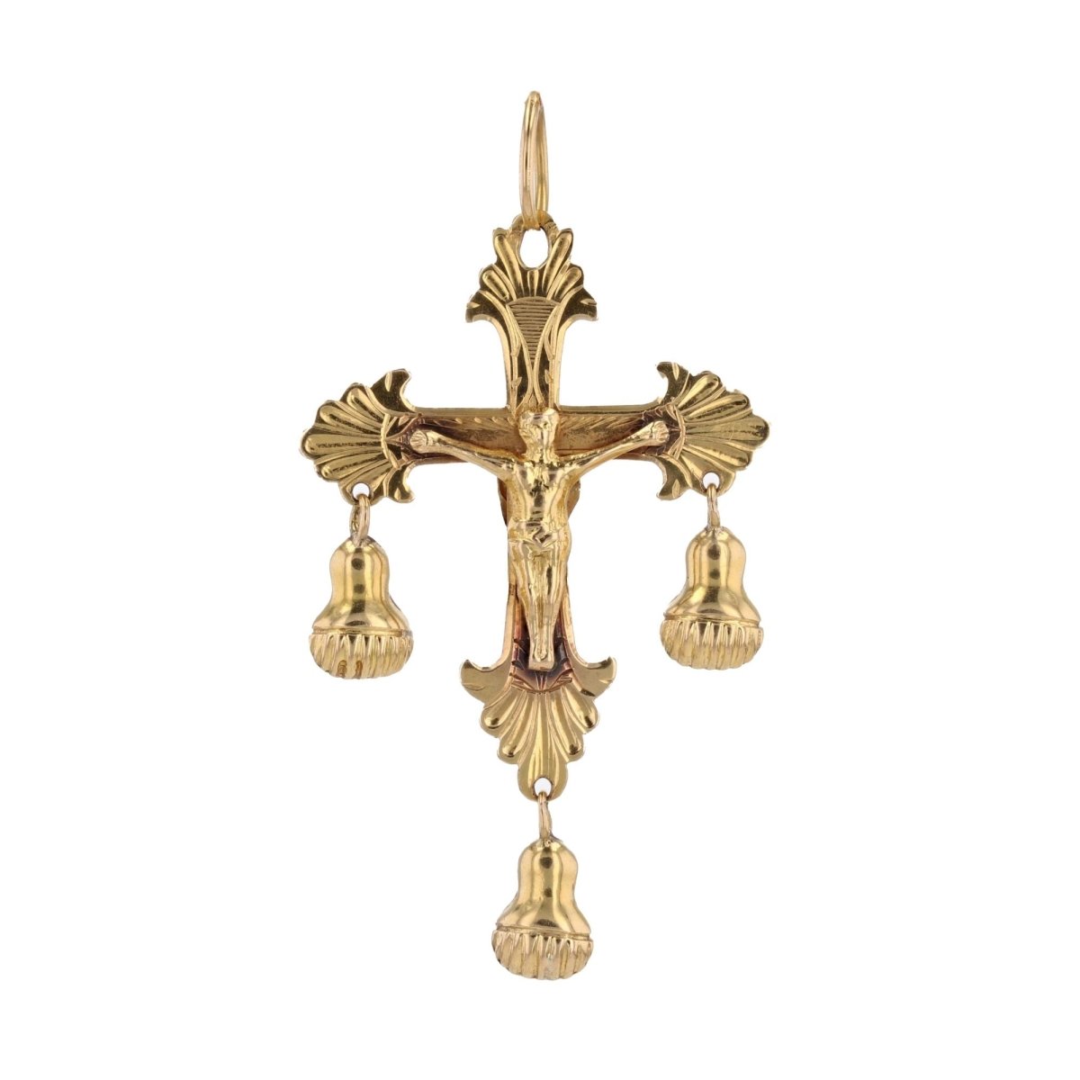 Croix ANCIENNE Puy en Velay en or rose - Castafiore