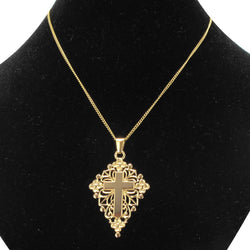 Croix en or rose ajouré - Castafiore