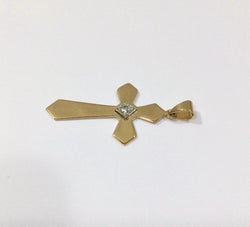 Croix En Or Rose Et Diamant - Castafiore