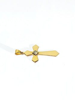 Croix En Or Rose Et Diamant - Castafiore