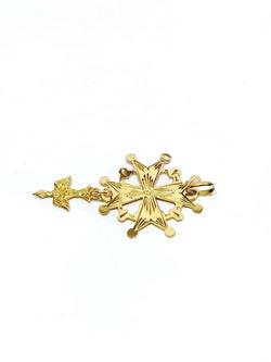 Croix Huguenote avec Saint - Esprit en or 18 carats - Castafiore