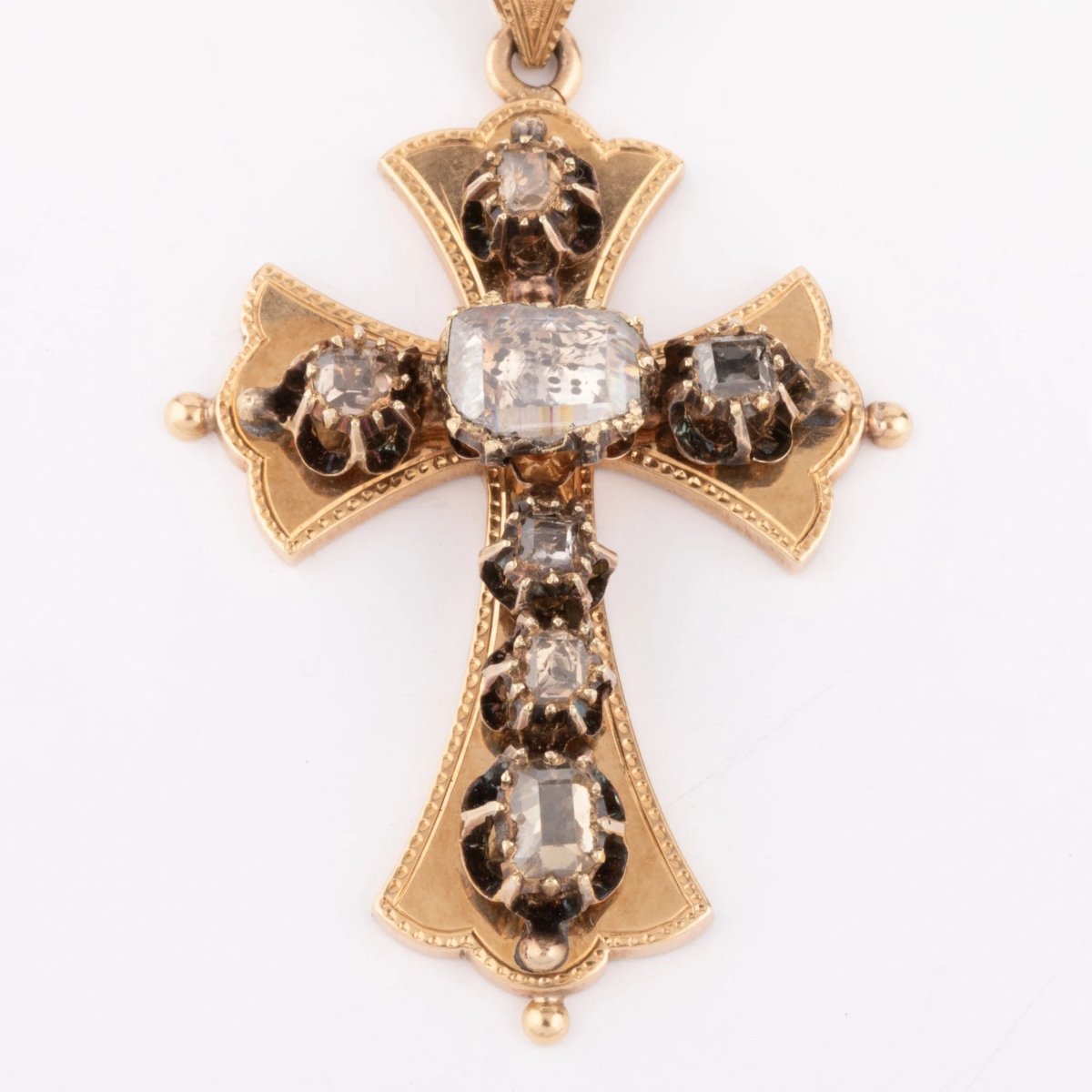 Croix or jaune et diamants - Castafiore