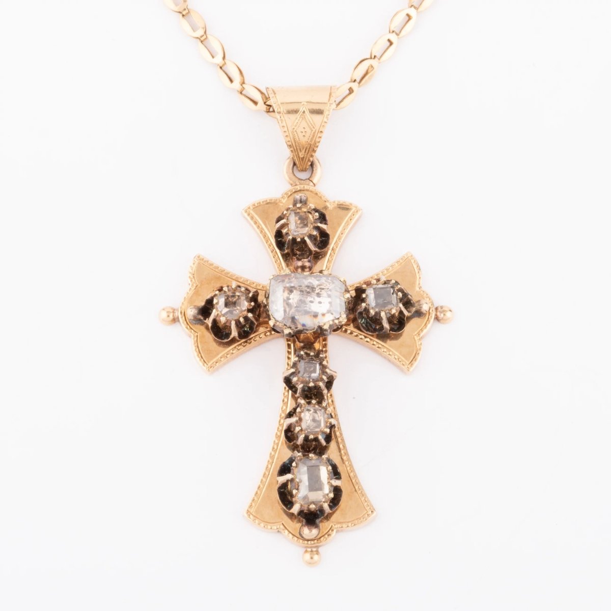 Croix or jaune et diamants - Castafiore