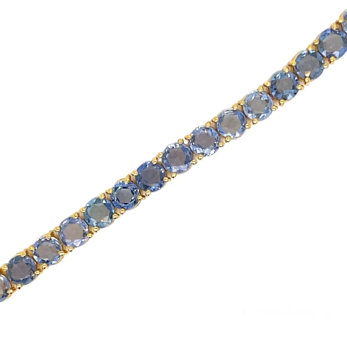 CTW 11 Natural Blu Sapphire Gold Tennis Bracelet - Castafiore