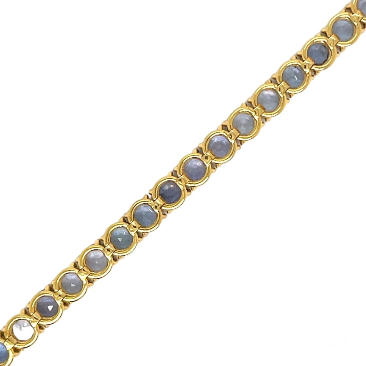 CTW 11 Natural Blu Sapphire Gold Tennis Bracelet - Castafiore