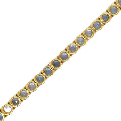 CTW 11 Natural Blu Sapphire Gold Tennis Bracelet - Castafiore